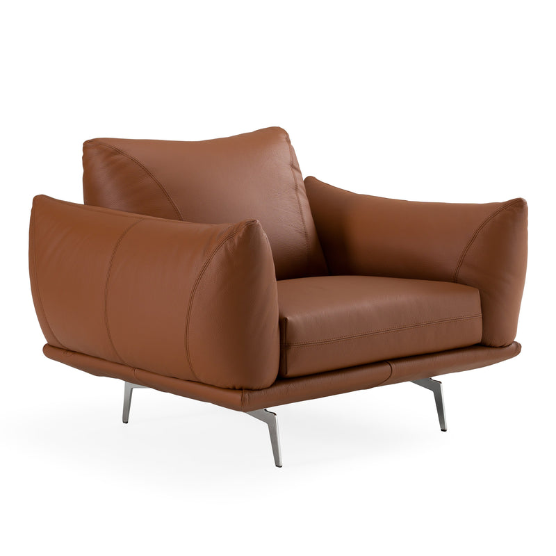 Saint Tropez - Modern Italian Cognac Leather Accent Chair