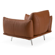 Saint Tropez - Modern Italian Cognac Leather Accent Chair — view 3
