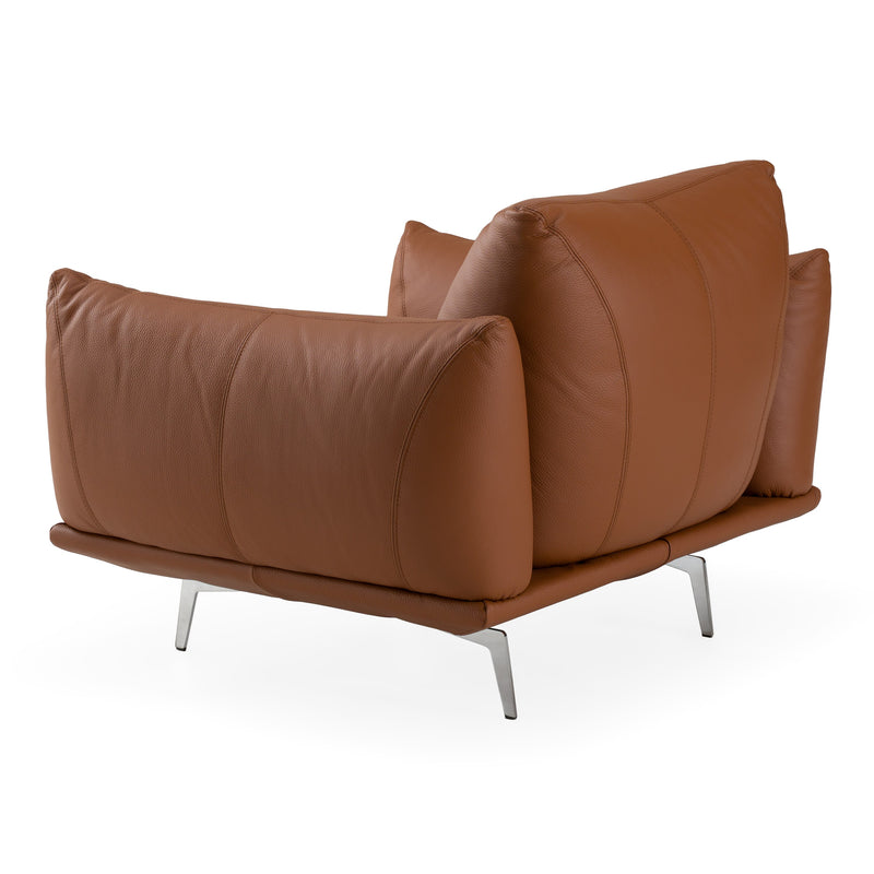 Saint Tropez - Modern Italian Cognac Leather Accent Chair — view 3