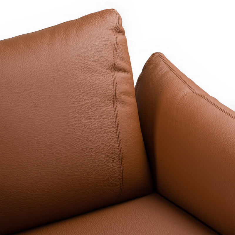 Saint Tropez - Modern Italian Cognac Leather Accent Chair — view 5