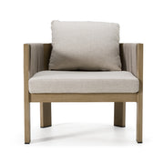 Salvora - Outdoor Beige Fabric & Grey Rope Chair — view 3