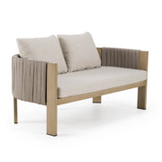 Salvora - Outdoor Beige Fabric & Grey Rope Loveseat — view 2
