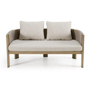 Salvora - Outdoor Beige Fabric & Grey Rope Loveseat — view 4