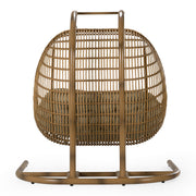 San Juan Outdoor Bamboo Brown & Beige Hanging Chair — view 4