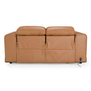 Sandstone - Modern Brown Leather Loveseat w/ 2 Electric Recliners — view 5