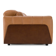 Sandstone - Modern Brown Leather Loveseat w/ 2 Electric Recliners — view 4