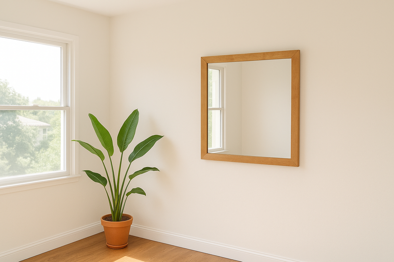 Santa Barbara - Modern Natural Rectangular Mirror — view 4