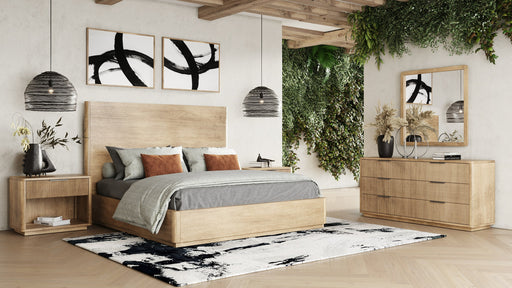 Santa Monica - Modern Natural Oak Square Mirror