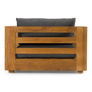 Santorini - Outdoor Olefin Fabric + Natural Teak Lounge Chair — view 4