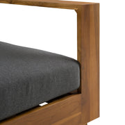 Santorini - Outdoor Olefin Fabric + Natural Teak Sofa — view 5