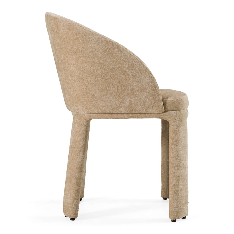 Sarkis - Modern Beige Velvet Dining Chair — view 2