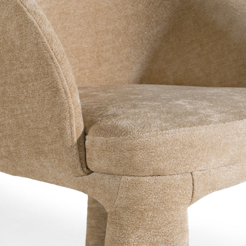 Sarkis - Modern Beige Velvet Dining Chair — view 4