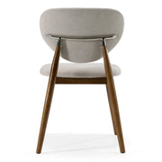 Savannah - Mid-Century Modern Grey Fabric + Walnut Dining Chair — view 2