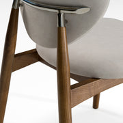 Savannah - Mid-Century Modern Grey Fabric + Walnut Dining Chair — view 5