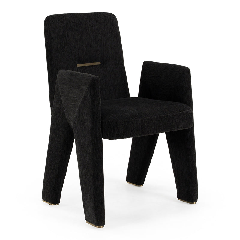 Scahill - Modern Black Fabric Dining Chair — view 2