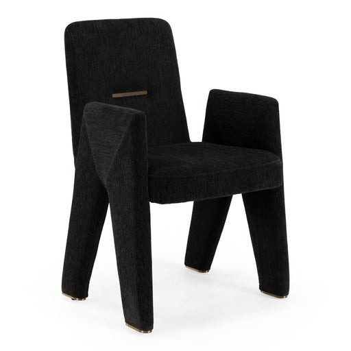 Scahill - Modern Black Fabric Dining Chair — view 2
