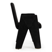 Scahill - Modern Black Fabric Dining Chair — view 3