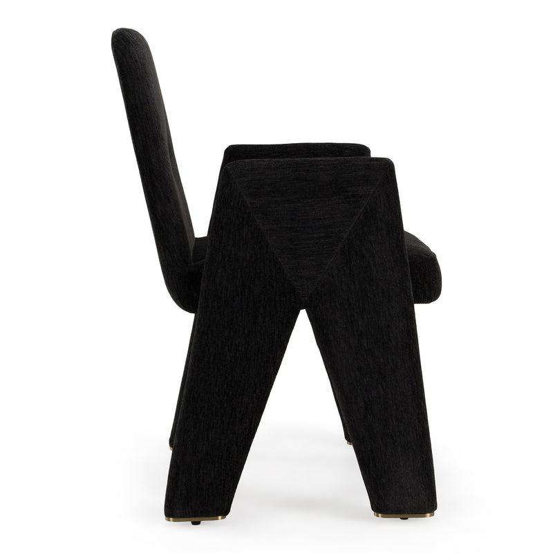 Scahill - Modern Black Fabric Dining Chair — view 3