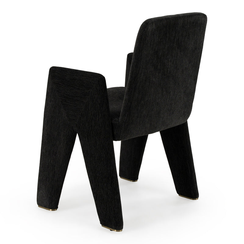 Scahill - Modern Black Fabric Dining Chair — view 4