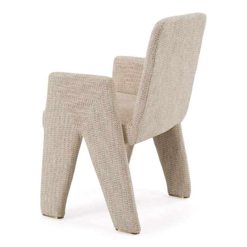 Scahill - Modern Beige Fabric Dining Chair — view 4