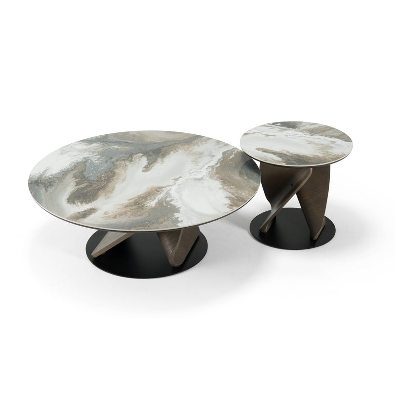Schiff - Modern Marbled Ceramic Coffee Table Set