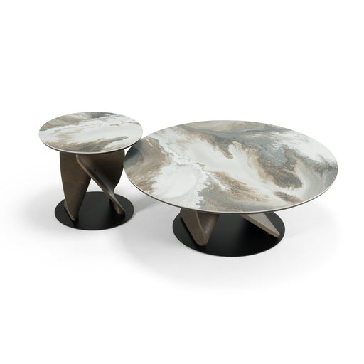 Schiff - Modern Marbled Ceramic Coffee Table Set — view 2