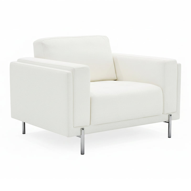 Schmidt - Modern Off White Fabric Chair — view 3