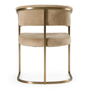 Sebastian - Modern Brown Fabric + Antique Brass Dining Chair — view 4