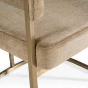 Sebastian - Modern Brown Fabric + Antique Brass Dining Chair — view 5