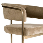 Sebastian - Modern Brown Fabric + Antique Brass Counter Chair — view 4