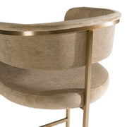 Sebastian - Modern Brown Fabric + Antique Brass Counter Chair — view 5