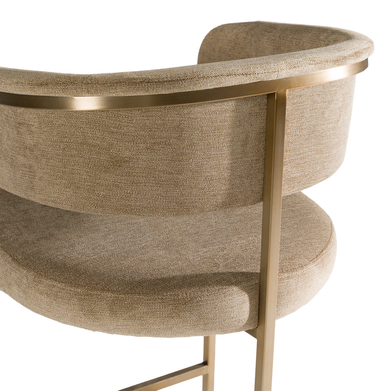 Sebastian - Modern Brown Fabric + Antique Brass Counter Chair — view 5