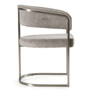 Sebastian - Modern Grey Fabric + Stainless Steel Dining Chair — view 2