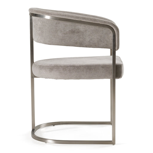 Sebastian - Modern Grey Fabric + Stainless Steel Dining Chair — view 2