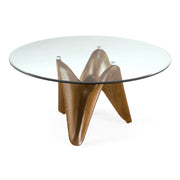 Seguin - Round Glass + Walnut Dining Table — view 3
