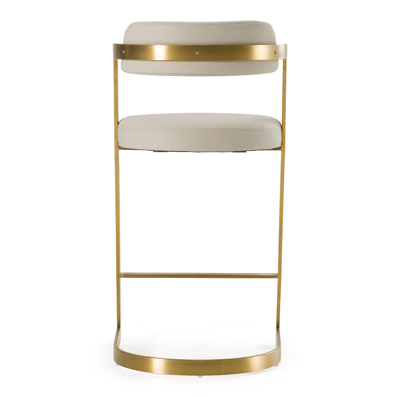 Shandra - Beige Leatherette + Gold Counter Stool — view 3