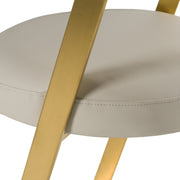 Shandra - Beige Leatherette + Gold Counter Stool — view 4