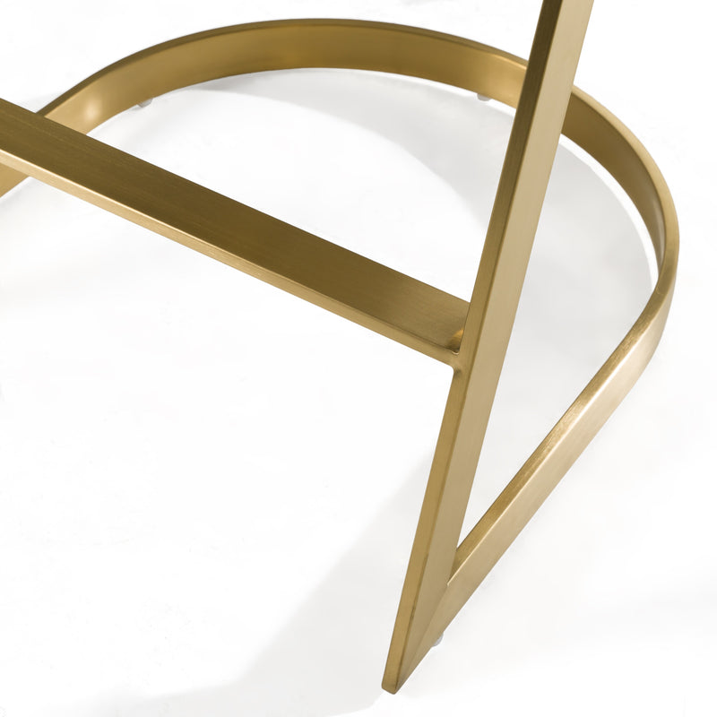 Shandra - Beige Leatherette + Gold Counter Stool — view 5