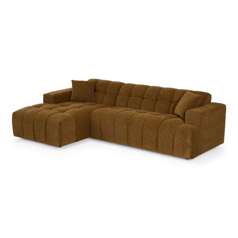 Shapiro - Modern Brown Fabric Sectional Sofa w/ Left Facing Chaise — view 4