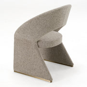 Sheena - Modern Tan Fabric + Brass Dining Chair — view 3