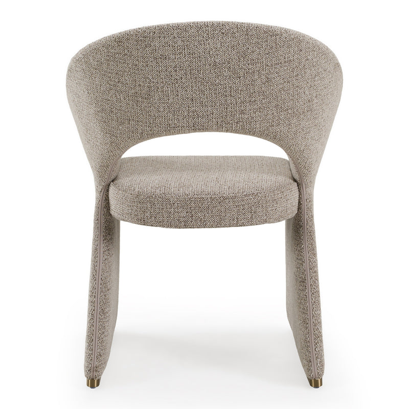 Sheena - Modern Tan Fabric + Brass Dining Chair — view 4