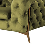 Sheila - Transitional Green Fabric Chair — view 2