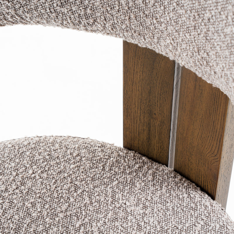 Sheridan - Mid-Century Modern Walnut + Grey Fabric Dining Set — view 5