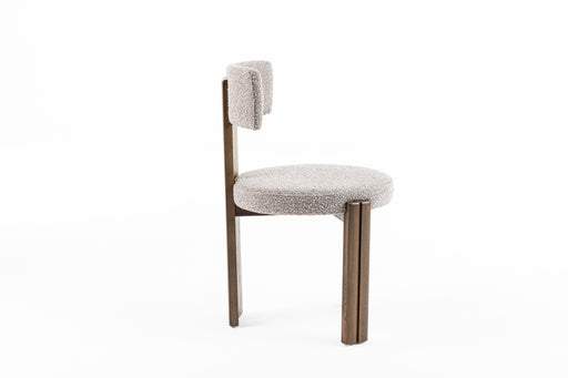 Sheridan - Mid-Century Modern Grey Fabric + Walnut Dining Chair — view 2