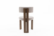 Sheridan - Mid-Century Modern Grey Fabric + Walnut Dining Chair — view 3