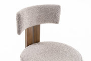 Sheridan - Mid-Century Modern Grey Fabric + Walnut Dining Chair — view 4