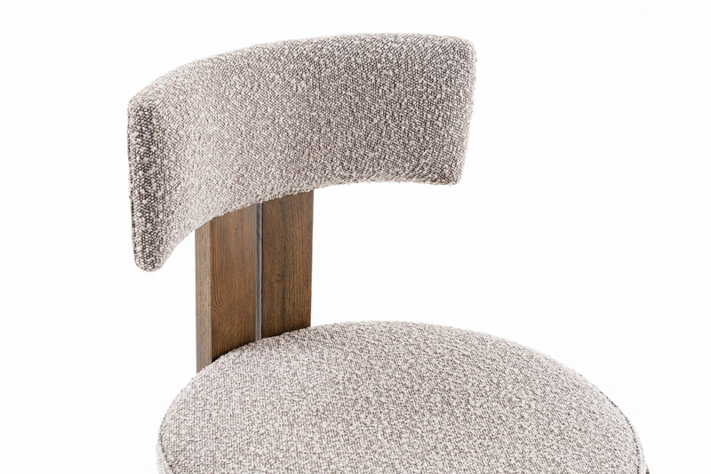 Sheridan - Mid-Century Modern Grey Fabric + Walnut Dining Chair — view 4