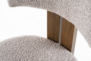 Sheridan - Mid-Century Modern Grey Fabric + Walnut Dining Chair — view 5