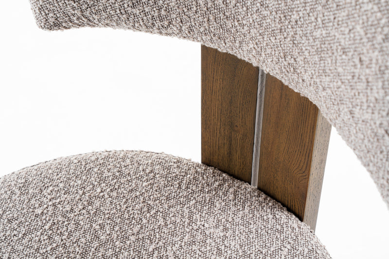 Sheridan - Mid-Century Modern Grey Fabric + Walnut Dining Chair — view 5