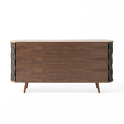Sheridan - Mid-Century Modern Grey Fabric + Walnut Buffet — view 5
